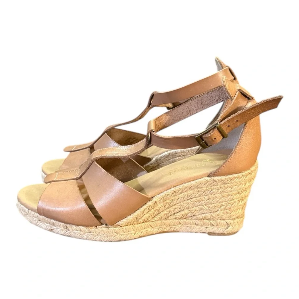 Paseart Leather Wedge Espadrille Sandals Women’s Size 8.5/9 Made in Spain